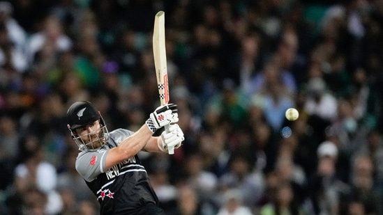 New Zealand's Kane Williamson bats during the T20 World Cup cricket semifinal between New Zealand and Pakistan in Sydney, Australia, Wednesday, Nov. 9, 2022. (AP Photo/Rick Rycroft)(AP)
