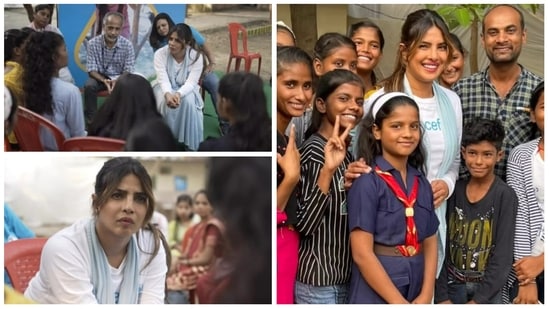 Priyanka Chopra in UP during her visit there as the UNICEF Goodwill Ambassador.