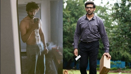 Kartik Aaryan has physically transformed himself for the role of Dr Freddy Ginwala (right) Kartik Aaryan has physically transformed himself for the role of Dr Freddy Ginwala (right)