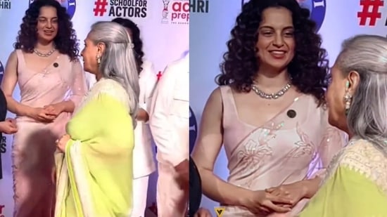 Jaya Bachchan and Kangana Ranaut at Uunchai screening in Mumbai. (Viral Bhayani)(Viral Bhayani)