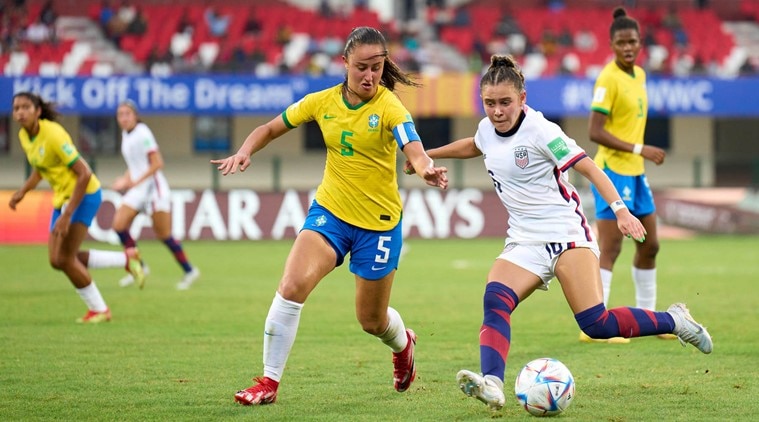 Guta in action during Brazil vs USA at the U17 World Cup in India(US Soccer)