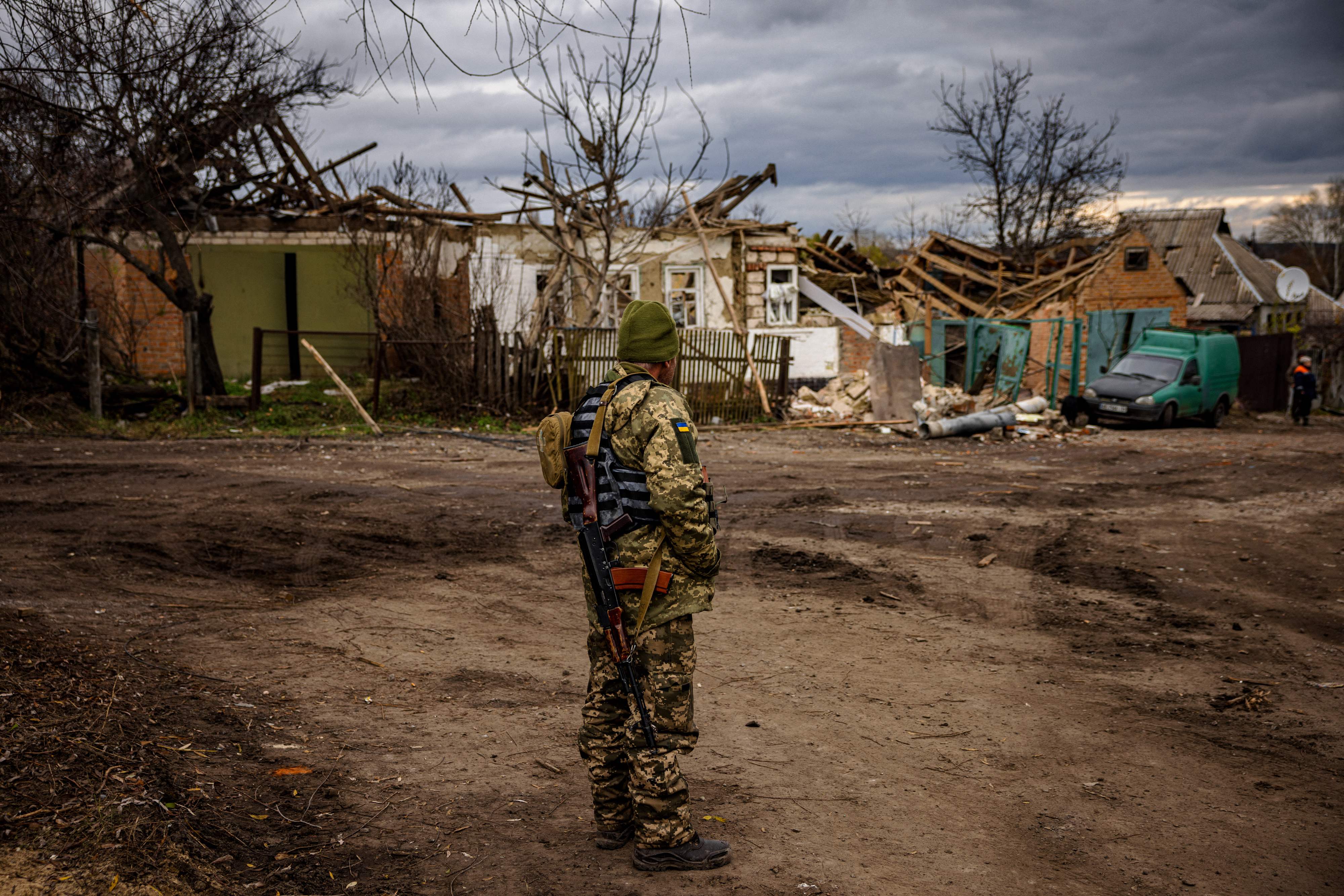 This photograph shows a school corridor in the Kherson region village of Arkhanhelske. (AFP) This photograph shows a school corridor in the Kherson region village of Arkhanhelske. (AFP)
