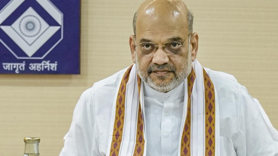 Union home minister Amit Shah during a day long interaction with officials of Intelligence Bureau from across the country in New Delhi. (PTI) Union home minister Amit Shah during a day long interaction with officials of Intelligence Bureau from across the country in New Delhi. (PTI)