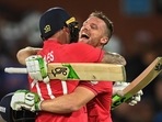 Jos Buttler (in front) with Alex Hales(PTI) Jos Buttler (in front) with Alex Hales(PTI)
