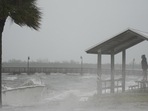 Hurricane Nicole: People brave rain and heavy winds to visit the waterfront along the Jensen Beach Causeway. Hurricane Nicole: People brave rain and heavy winds to visit the waterfront along the Jensen Beach Causeway.