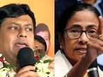 Bengal BJP chief Sukanta Majumdar and Bengal chief minister Mamata Banerjee.(file) Bengal BJP chief Sukanta Majumdar and Bengal chief minister Mamata Banerjee.(file)