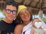 Nick Jonas and Priyanka Chopra with daughter Malti Marie in Mexico in July this year. Nick Jonas and Priyanka Chopra with daughter Malti Marie in Mexico in July this year.