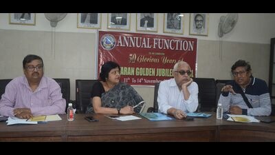 Jagat Taran officials sharing details with the media persons on Thursday. (HT Photo) Jagat Taran officials sharing details with the media persons on Thursday. (HT Photo)