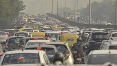 Gurugram, Nov 10 (ANI): A vehicular traffic is seen on Delhi-Gurugram Expressway, in Gurugram on Thursday. (ANI Photo) (Yogendra Kumar) Gurugram, Nov 10 (ANI): A vehicular traffic is seen on Delhi-Gurugram Expressway, in Gurugram on Thursday. (ANI Photo) (Yogendra Kumar)