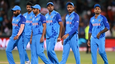 Indian players walk from the field after losing the T20 World Cup semifinal against England (AP)