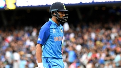 KL Rahul walks back after his dismissal during the T20 World Cup semi-final (AFP) KL Rahul walks back after his dismissal during the T20 World Cup semi-final (AFP)