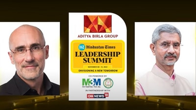 Hindustan Times Leadership Summit Day 3 with India's external affairs minister S Jaishankar and bestselling author and academic Arthur C. Brooks sharing their ideas on 'Envisioning a New Tomorrow.'