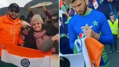Shahid Afridi (left); Shaheen Afridi Shahid Afridi (left); Shaheen Afridi