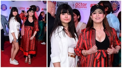 Mahima Chaudhry with daughter Ariana at Uunchai screening. (Varinder Chawla) Mahima Chaudhry with daughter Ariana at Uunchai screening. (Varinder Chawla)
