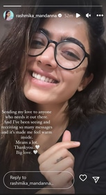 Rashmika Mandanna's Instagram Stories.