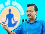 (File photo) Delhi Chief Minister Arvind Kejriwal addresses during an interaction with yoga instructors. (ANI)(HT_PRINT) (File photo) Delhi Chief Minister Arvind Kejriwal addresses during an interaction with yoga instructors. (ANI)(HT_PRINT)