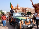 Bharatiya Janata Party's election campaign ahead of Gujarat elections (ANI Photo) Bharatiya Janata Party's election campaign ahead of Gujarat elections (ANI Photo)