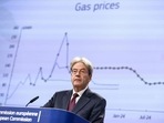 European Commissioner for the Economy Paolo Gentiloni addresses media representatives as he gives a press conference on Autumn 2022 Economic Forecast at EU headquarters in Brussels on November 11.(AFP) European Commissioner for the Economy Paolo Gentiloni addresses media representatives as he gives a press conference on Autumn 2022 Economic Forecast at EU headquarters in Brussels on November 11.(AFP)