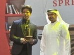 Shah Rukh khan at the Sharjah International Book Fair 2022.(Twitter.) Shah Rukh khan at the Sharjah International Book Fair 2022.(Twitter.)