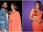 Kriti Sanon promotes Bhediya with Varun Dhawan in a sequin saree and bralette blouse. (HT Photo/Varinder Chawla) Kriti Sanon promotes Bhediya with Varun Dhawan in a sequin saree and bralette blouse. (HT Photo/Varinder Chawla)