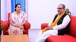 Aparna Yadav meets UP BJP chief Bhupendra Singh Chaudhary in Lucknow. (ANI PHOTO) Aparna Yadav meets UP BJP chief Bhupendra Singh Chaudhary in Lucknow. (ANI PHOTO)
