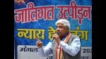 The BJP’s attacks resumed on Friday evening after Aadmi Party (AAP) MLA Rajendra Pal Gautam’s name figured in the list of 30 star campaigners for Delhi municipal elections (ANI) The BJP’s attacks resumed on Friday evening after Aadmi Party (AAP) MLA Rajendra Pal Gautam’s name figured in the list of 30 star campaigners for Delhi municipal elections (ANI)