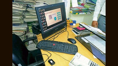 A file picture of biometric attendance system.