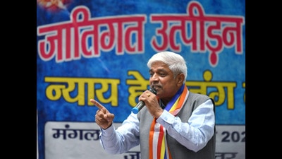 The BJP’s attacks resumed on Friday evening after Aadmi Party (AAP) MLA Rajendra Pal Gautam’s name figured in the list of 30 star campaigners for Delhi municipal elections (ANI) The BJP’s attacks resumed on Friday evening after Aadmi Party (AAP) MLA Rajendra Pal Gautam’s name figured in the list of 30 star campaigners for Delhi municipal elections (ANI)