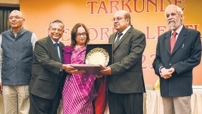 New Delhi, India - Nov. 11, 2022: Rohinton Fali Nariman, Former Solicitor General of India being felicitated during the Tarkunde Memorial lecture at India International Center, in New Delhi, India, on Friday, November 11, 2022. (Photo by Sanchit Khanna/ Hindustan Times) (Hindustan Times) New Delhi, India - Nov. 11, 2022: Rohinton Fali Nariman, Former Solicitor General of India being felicitated during the Tarkunde Memorial lecture at India International Center, in New Delhi, India, on Friday, November 11, 2022. (Photo by Sanchit Khanna/ Hindustan Times) (Hindustan Times)
