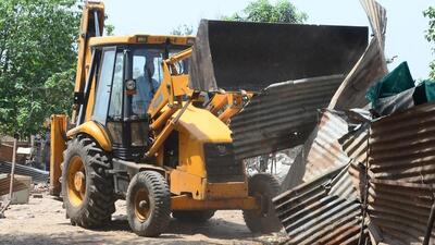 The enforcement team of UT estate office on Friday demolished two illegal godowns and one dhaba in Daria and Mauli Jagran villages. (HT File/Representational image)