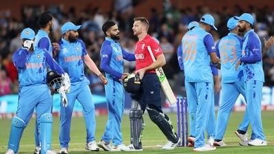 England's skipper Jos Buttler shakes hands with Virat Kohli after beating India by 10 wickets during the Semi-Final match of ICC Men's T20 World Cup 2022. (ANI) England's skipper Jos Buttler shakes hands with Virat Kohli after beating India by 10 wickets during the Semi-Final match of ICC Men's T20 World Cup 2022. (ANI)