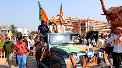 Bharatiya Janata Party's election campaign ahead of Gujarat elections (ANI Photo)