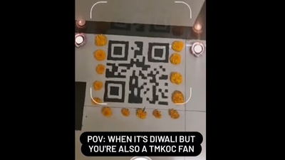 Man makes QR code rangoli. (Instagram/@rohannagpal26)