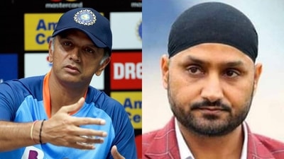 India head coach Rahul Dravid; Harbhajan Singh India head coach Rahul Dravid; Harbhajan Singh