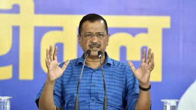 AAP National Convenor and Chief Minister of Delhi Arvind Kejriwal during the release of their party's manifesto for the upcoming Municipal Corporation of Delhi (MCD) elections, in New Delhi, India, on Friday. (Sanjeev Verma/ HT Photo) AAP National Convenor and Chief Minister of Delhi Arvind Kejriwal during the release of their party's manifesto for the upcoming Municipal Corporation of Delhi (MCD) elections, in New Delhi, India, on Friday. (Sanjeev Verma/ HT Photo)