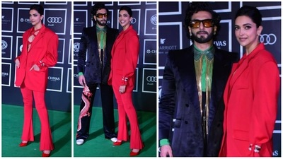Ranveer Singh and Deepika Padukone at the GQ awards on Thursday. Ranveer Singh and Deepika Padukone at the GQ awards on Thursday.