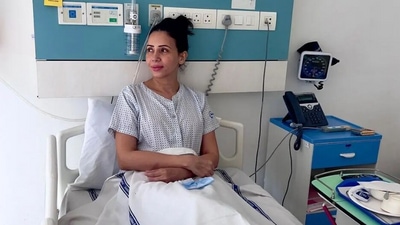 Rozlyn Khan at Kokilaben Ambani Hospital, in Mumbai.