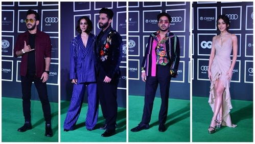 Aman Gupta, Rakul Preet Singh, Jackky Bhagnani, Adarsh Gourav and Alaya F at the event. (Varinder Chawla) Aman Gupta, Rakul Preet Singh, Jackky Bhagnani, Adarsh Gourav and Alaya F at the event. (Varinder Chawla)
