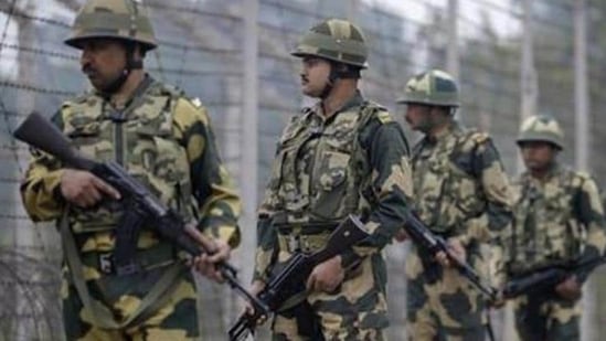 Security forces patrol near the Line of Control in Jammu and Kashmir. (PTI file photo)