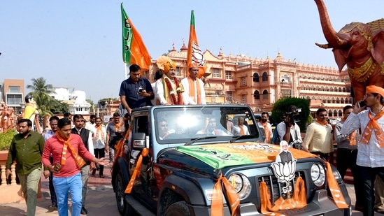 Bharatiya Janata Party's election campaign ahead of Gujarat elections (ANI Photo)