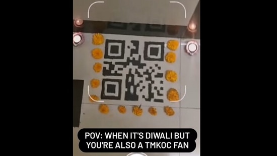 Man makes QR code rangoli. (Instagram/@rohannagpal26)
