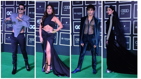 Prateik Babbar, Bhumi Pednekar, Ishaan Khatter and Sobhita Dhulipala at the GQ awards on Thursday. (Varinder Chawla)