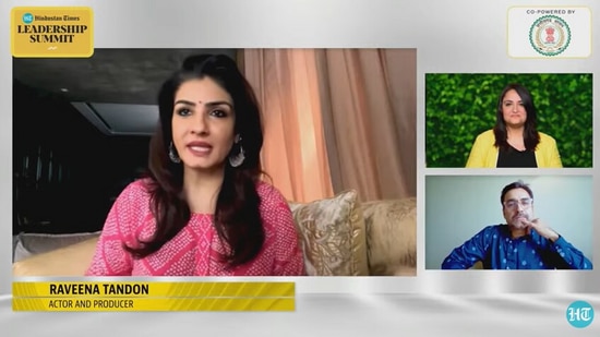 Raveena Tandon and Pankaj Tripathi at HTLS 2022.