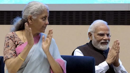 Prime Minister Narendra Modi with Union finance minister Nirmala Sitharaman.