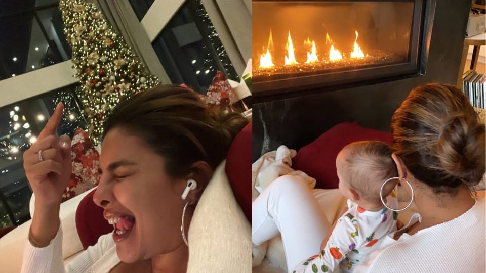 Priyanka Chopra with daughter Malti Marie at their LA home. Priyanka Chopra with daughter Malti Marie at their LA home.