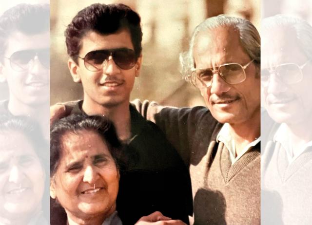 Aanand with his parents when he was in his 20s Aanand with his parents when he was in his 20s