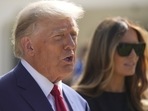Donald Trump: Former President Donald Trump talks to the media with Melania Trump.(AP) Donald Trump: Former President Donald Trump talks to the media with Melania Trump.(AP)