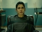 Samantha Ruth Prabhu in a still from Yashoda. Samantha Ruth Prabhu in a still from Yashoda.