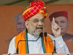 Union home minister Amit Shah was one of the star campaigners of the ruling BJP in Himachal Pradesh. (ANI Photo)(Shailesh Bhatnagar) Union home minister Amit Shah was one of the star campaigners of the ruling BJP in Himachal Pradesh. (ANI Photo)(Shailesh Bhatnagar)