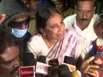 Nalini Sriharan, one of six convicts in Rajiv Gandhi assassination case, speaks to media persons after release from jail. (ANI) Nalini Sriharan, one of six convicts in Rajiv Gandhi assassination case, speaks to media persons after release from jail. (ANI)